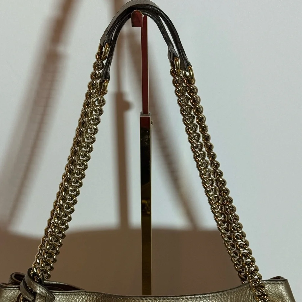 AUTHENTIC Gucci Metallic Gold SoHo Shoulder Bag